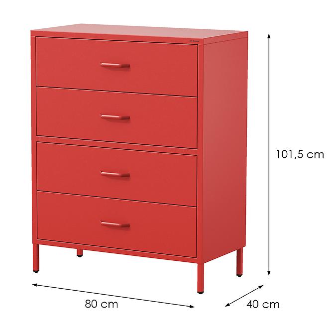 Komoda kovová Carla Modern Red