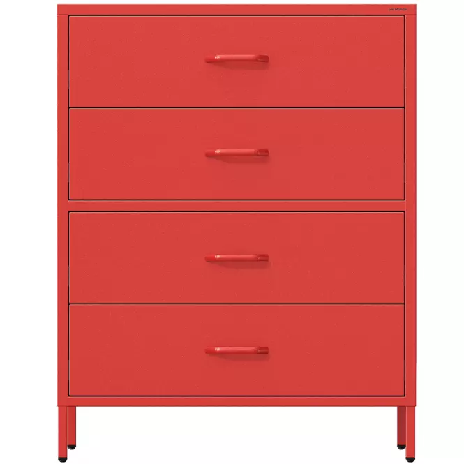 Komoda kovová Carla Modern Red,3