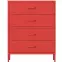 Komoda kovová Carla Modern Red,3