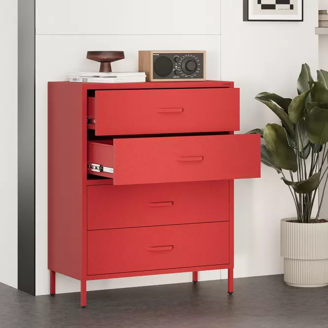Komoda kovová Carla Modern Red