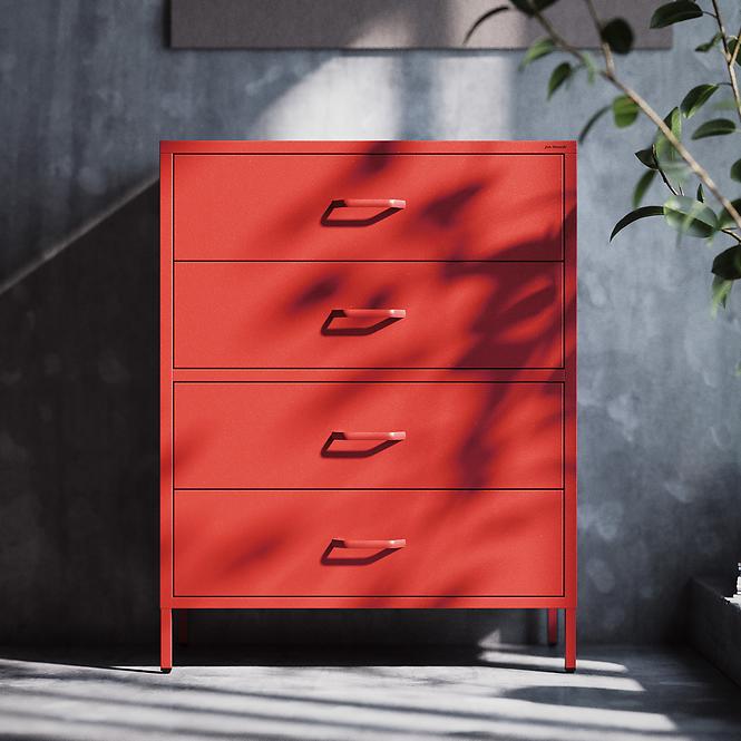 Komoda kovová Carla Modern Red