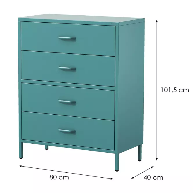 Komoda Kovová Carla Modern Sea Green