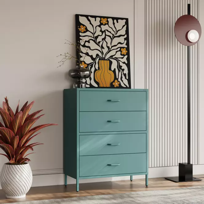Komoda Kovová Carla Modern Sea Green