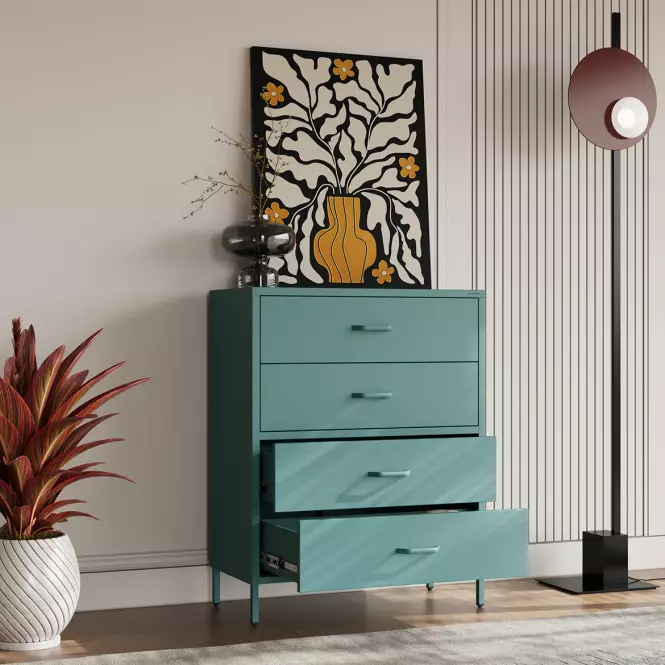 Komoda Kovová Carla Modern Sea Green,7
