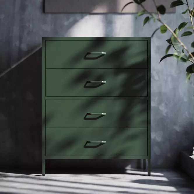 Komoda Kovová Carla Modern Bottle Green