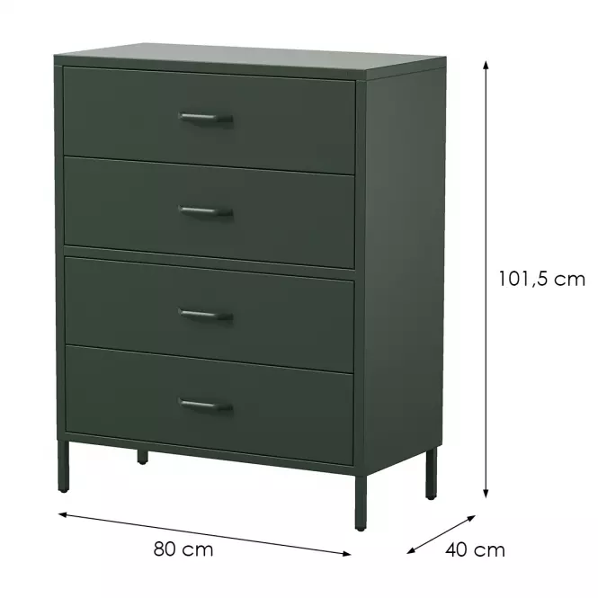 Komoda Kovová Carla Modern Bottle Green