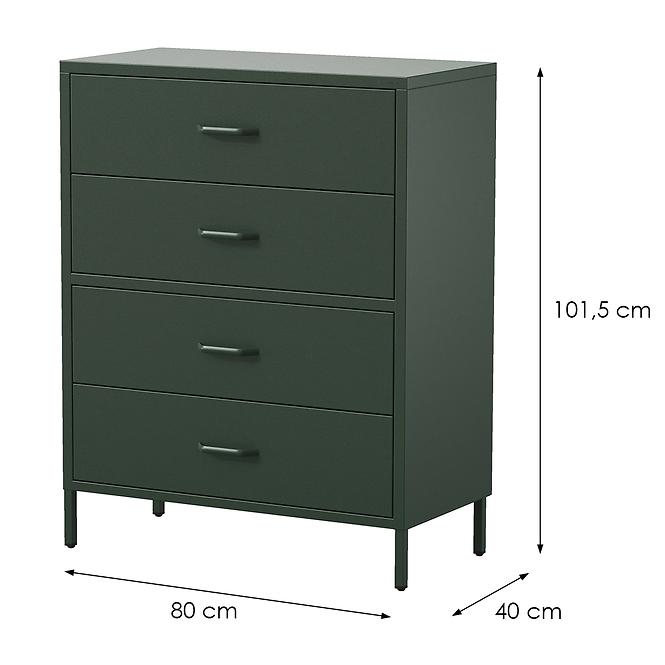 Komoda Kovová Carla Modern Bottle Green,2