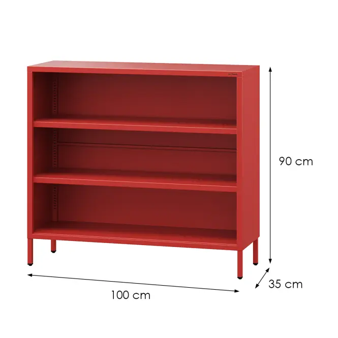 Regál kovový nízky Luca Modern Red,2