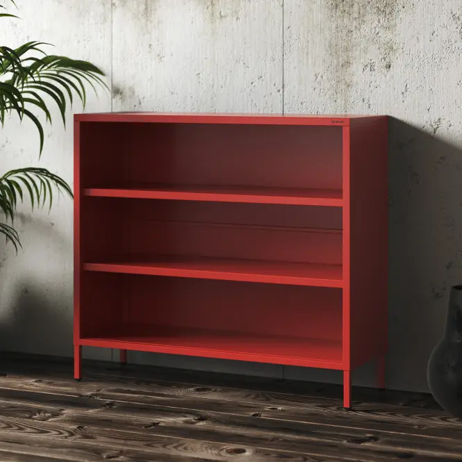 Regál kovový nízky Luca Modern Red,4
