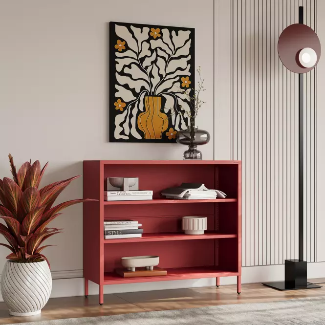 Regál Kovový Nízkyi Luca Modern Red