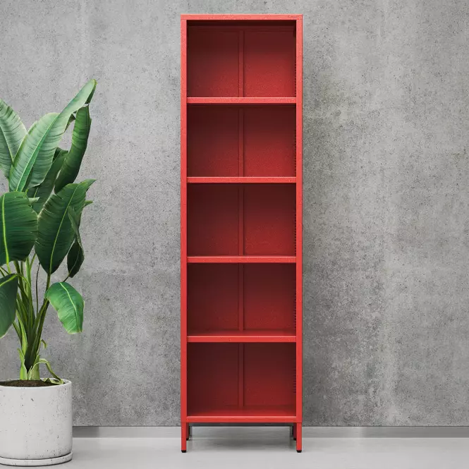 Regál Kovový Vysoký Mario Modern Red