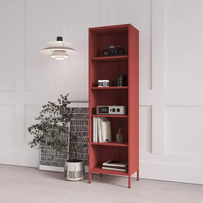 Regál Kovový Vysoký Mario Modern Red