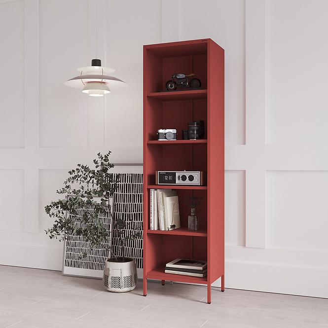 Regál Kovový Vysoký Mario Modern Red,6