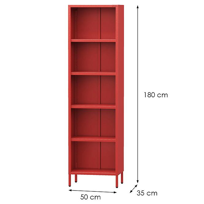 Regál Kovový Vysoký Mario Modern Red,2