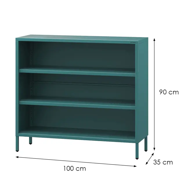 Kovový regál nízky Luca Modern Sea Green,2