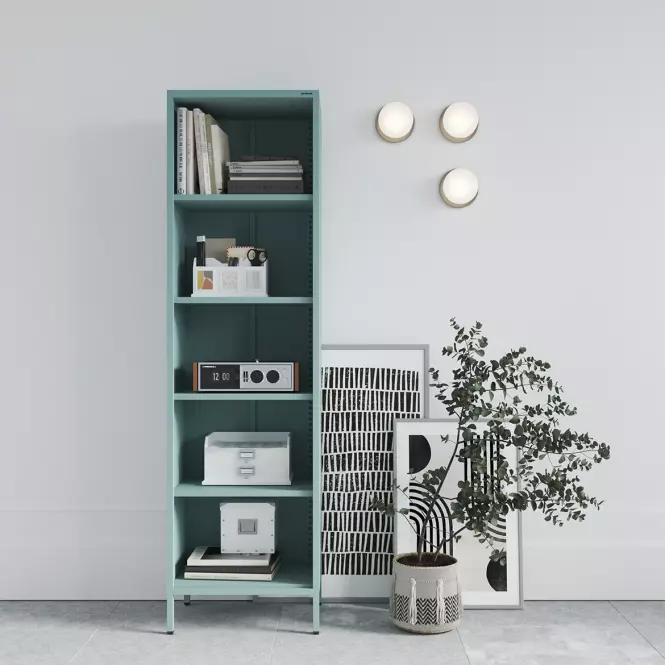 Regál Kovový Vysoký Mario Modern Sea Green,5