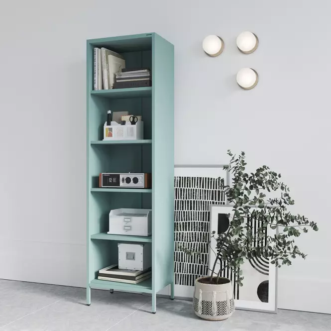 Regál Kovový Vysoký Mario Modern Sea Green