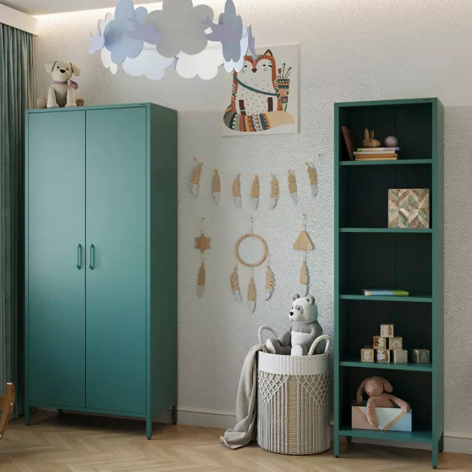 Regál Kovový Vysoký Mario Modern Sea Green