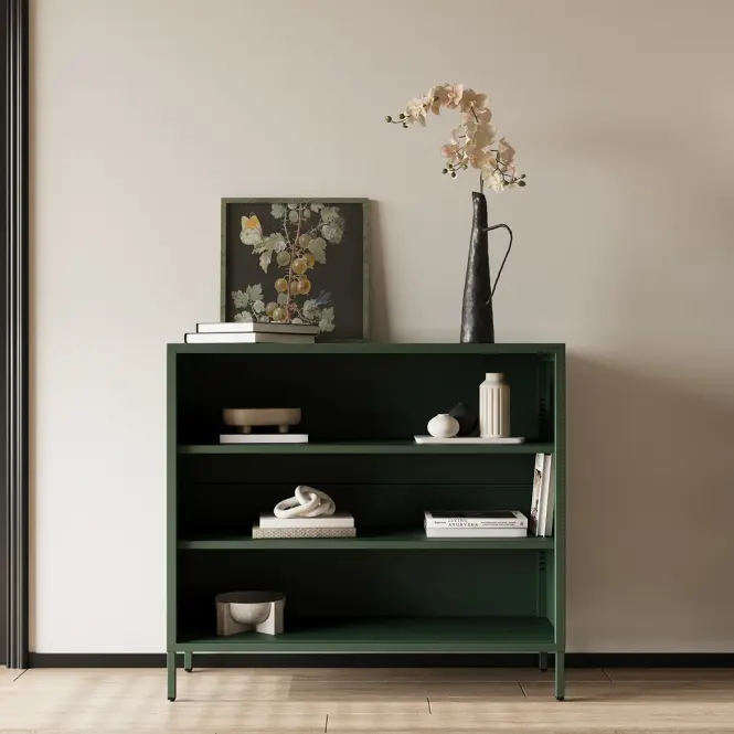 Kovový regál nízky Luca Modern Bottle Green,5