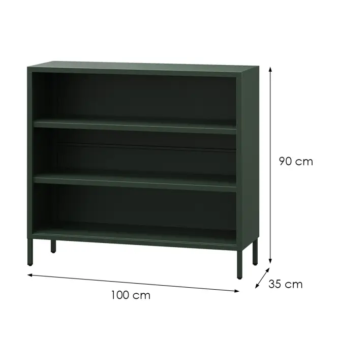 Kovový regál nízky Luca Modern Bottle Green,2