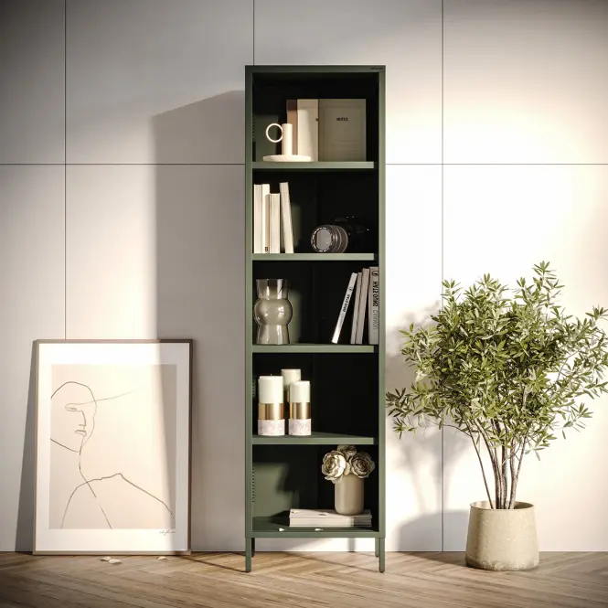 Regál Kovový Vysoký Mario Modern Bottle Green,5
