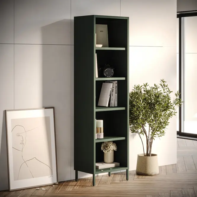 Regál Kovový Vysoký Mario Modern Bottle Green,6