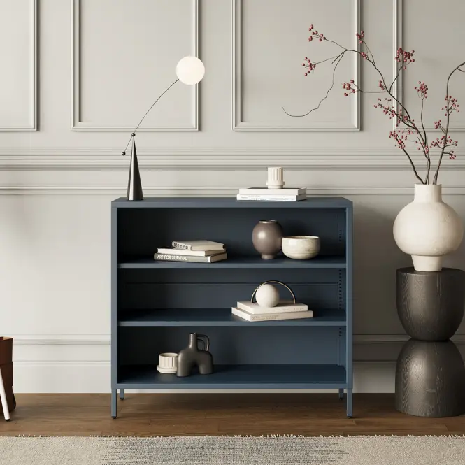 Kovový regál nízky Luca Modern Dark Blue,5