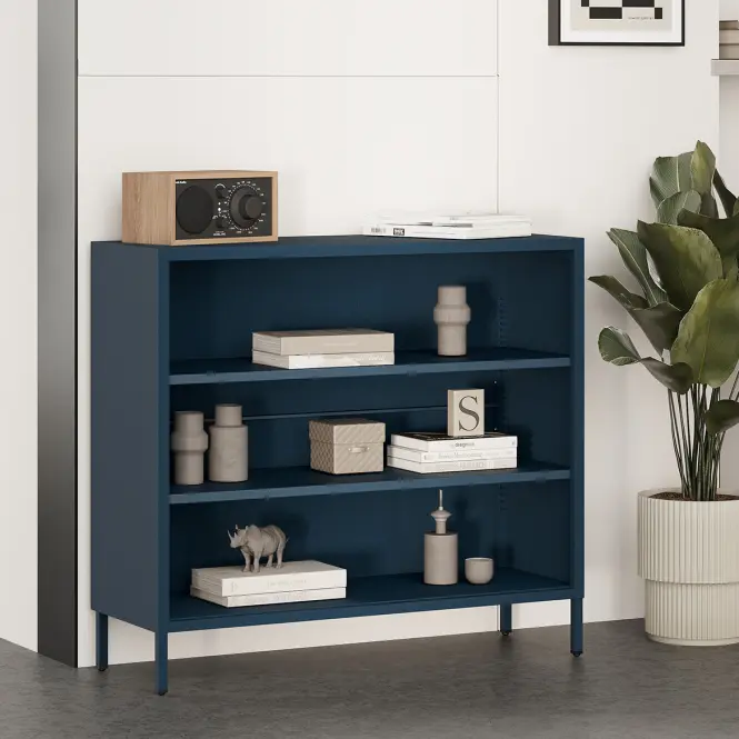 Kovový regál nízky Luca Modern Dark Blue,6