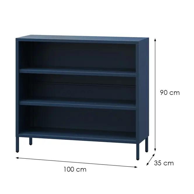 Kovový regál nízky Luca Modern Dark Blue,2