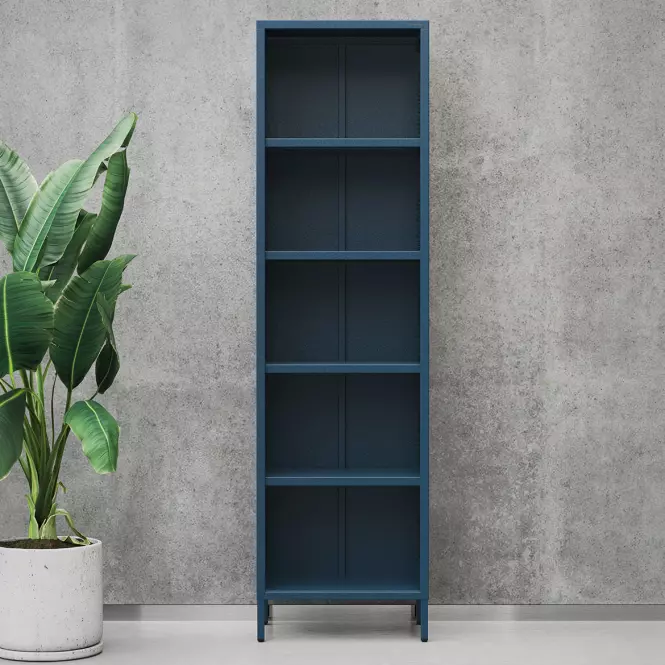 Regál Kovový Vysoký Mario Modern Dark Blue