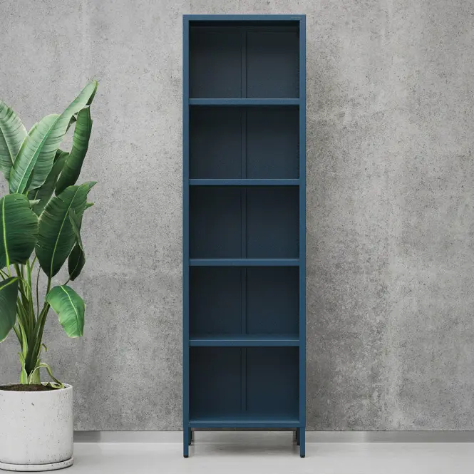 Regál Kovový Vysoký Mario Modern Dark Blue,4
