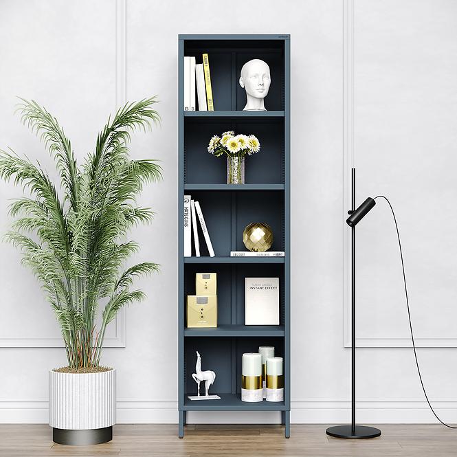 Regál Kovový Vysoký Mario Modern Dark Blue,6