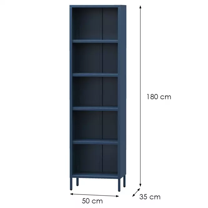 Regál Kovový Vysoký Mario Modern Dark Blue
