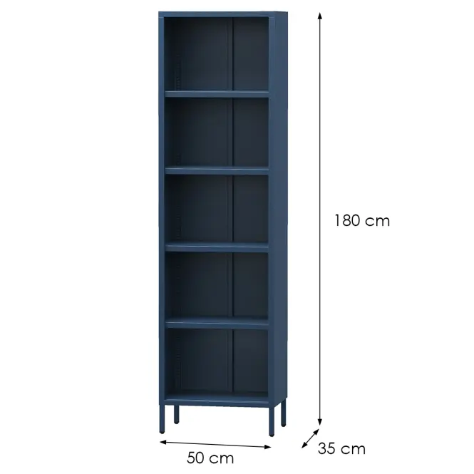 Regál Kovový Vysoký Mario Modern Dark Blue,2