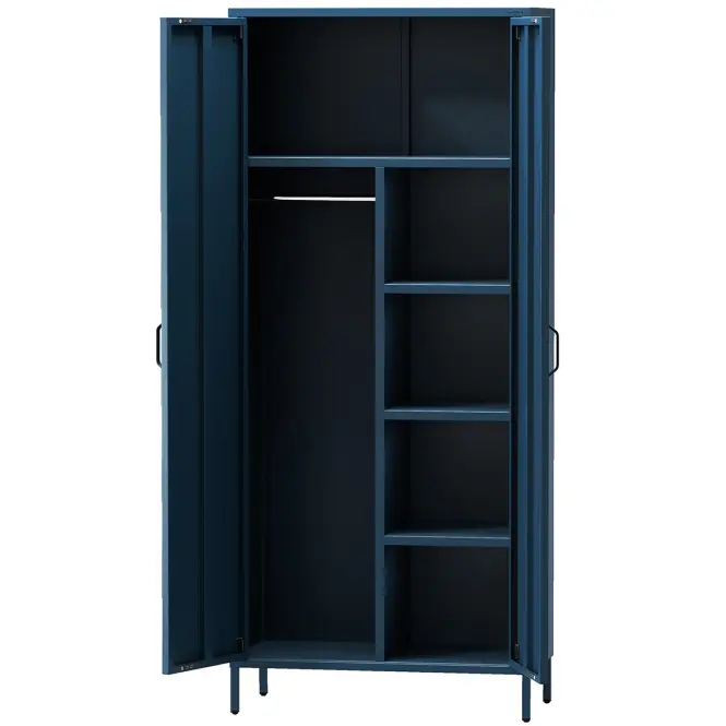 Kovová skriňa Flavio 80 cm – tmavomodrá, dvojdverová,4