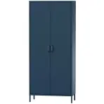 Kovová skriňa Flavio 80 cm – tmavomodrá, dvojdverová