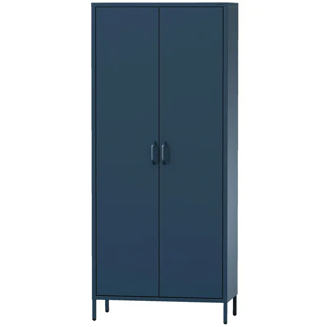 Kovová skriňa Flavio 80 cm – tmavomodrá, dvojdverová