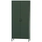 Kovová skriňa Flavio 80 cm – fľaškovozelená, dvojdverová
