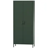 Kovová skriňa Flavio 80 cm – fľaškovozelená, dvojdverová