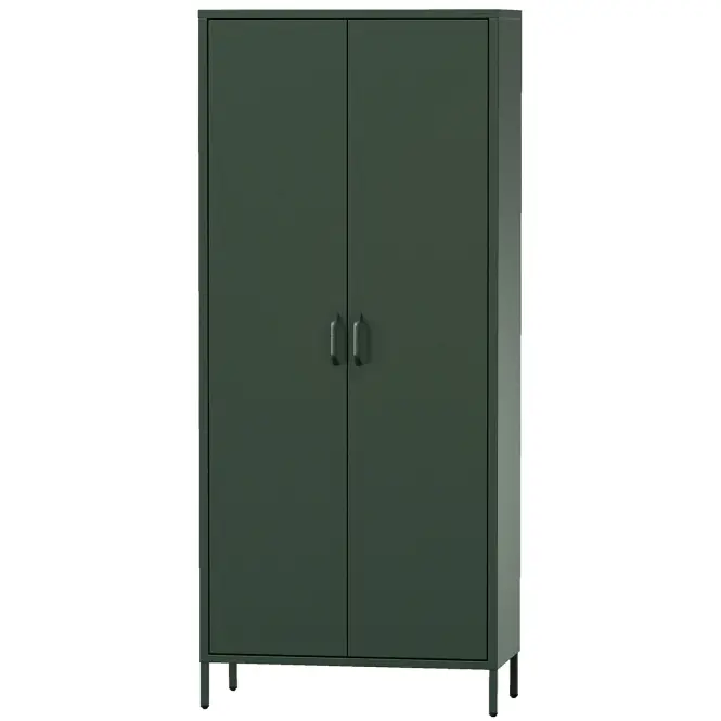 Kovová skriňa Flavio 80 cm – fľaškovozelená, dvojdverová