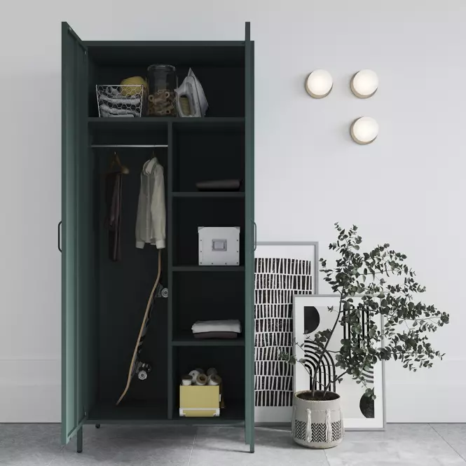 Skriňa Kovová Flavio Modern Bottle Green,6