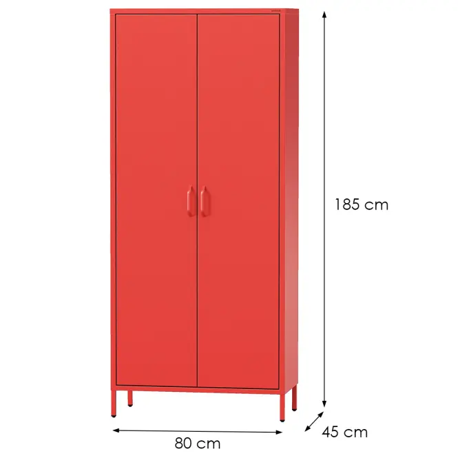 Kovová skriňa Flavio 80 cm – tmavomodrá, dvojdverová,2