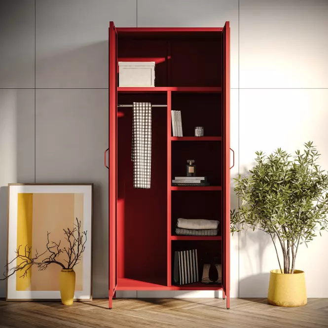 Skriňa Kovová Flavio Modern Red,6