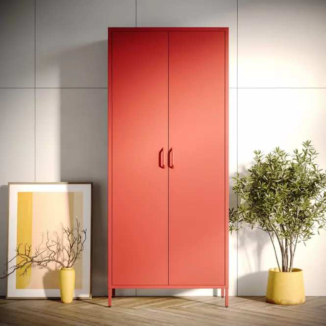 Skriňa Kovová Flavio Modern Red,8
