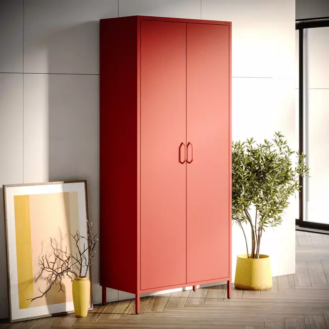 Skriňa Kovová Flavio Modern Red,9
