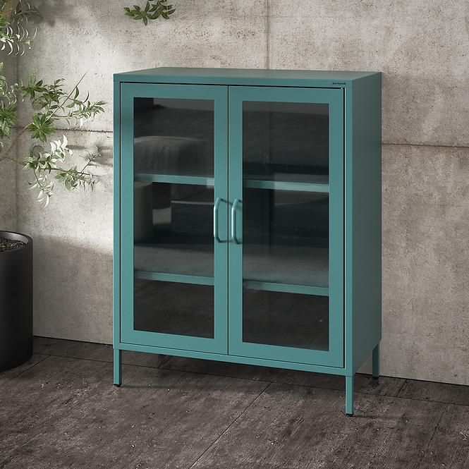 Vitrína Kovová Gina Modern Sea Green,5