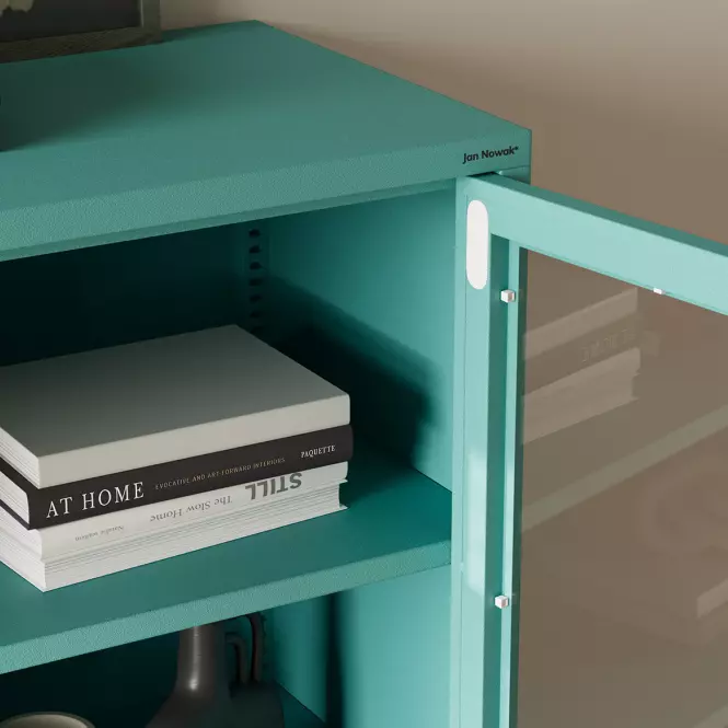 Vitrína Kovová Gina Modern Sea Green,8