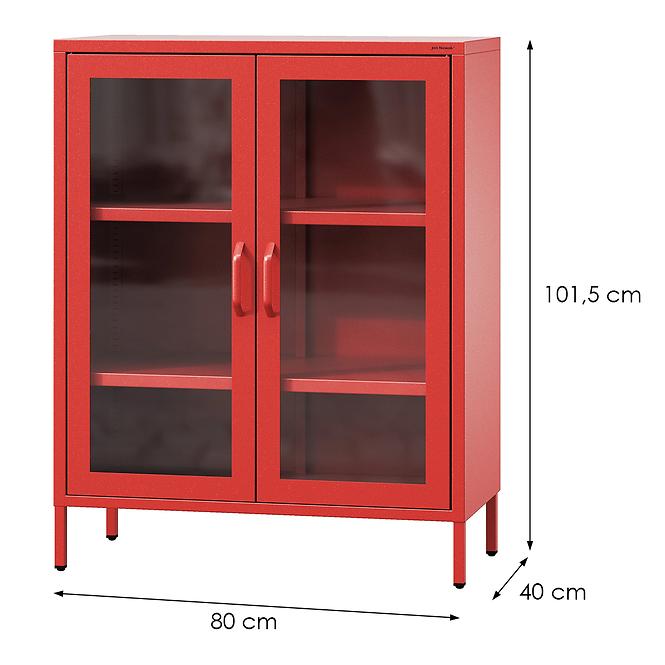 Vitrína Kovová Gina Modern Red,2