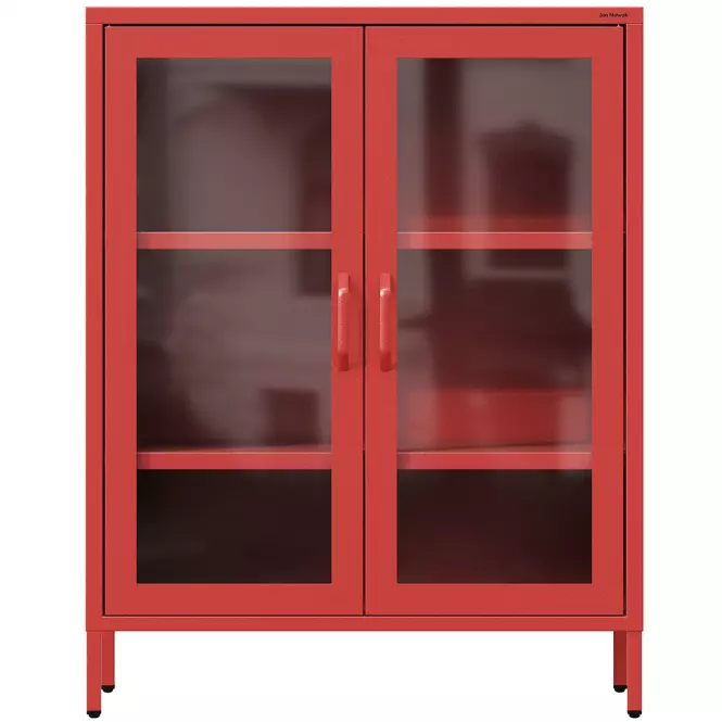 Vitrína Kovová Gina Modern Red,3