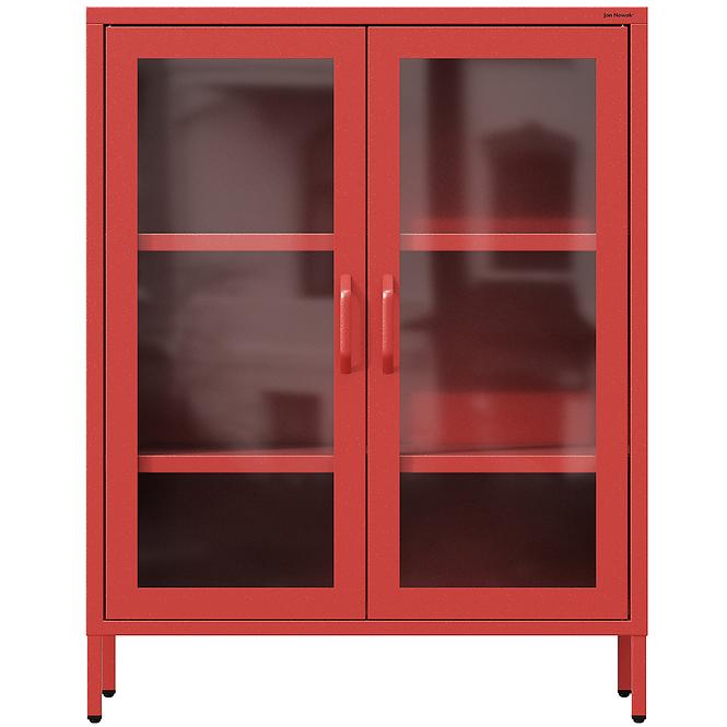 Vitrína Kovová Gina Modern Red,3